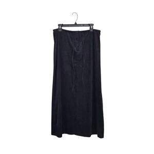 VTG Jones New York Country Faux Suede Maxi Skirt Stretch Tie Front Sz 10 Medium